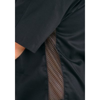 Rondon pán. dvouřadý, kr.rukáv, 3401 ZDENO, rond.knofl., síto v bocích,BA 200, VS182, černý/červ.výp - Pánský kuchařský rondon PAVEL - detail