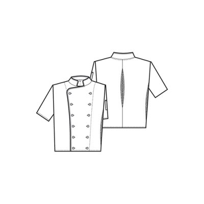 Rondon pán. dvouřadý, kr.rukáv, 3401 ZDENO, rond.knofl., síto v bocích,BA 200, VS182, černý/červ.výp