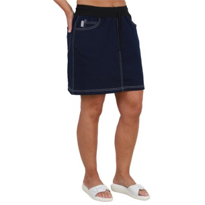 Sukně dám.krátká,4820, TAMARA, riflové kapsy, úplet pas, BA/Elas. 235 ,VS168, jeans tm. modrá - Dámská sukně TAMARA  riflová