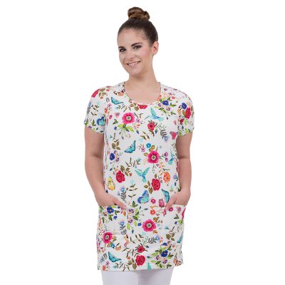 Triko dámské, krátký rukáv , 6003 ,EDITTA, BA/Elas 220, kapsy,VS168,,MOTÝLEK