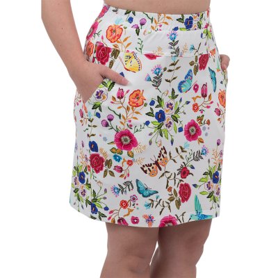 Sukně dám. prac. krátká  se sedlem, 6004, ELA, BA/Elas 220, VS168, MOTÝLEK - Dámská pracovní sukně s potiskem