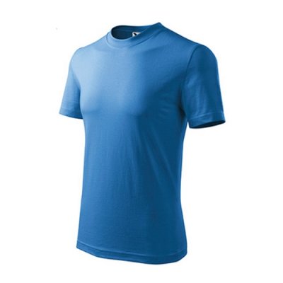 Tričko dětské Basic 138 - 110-158 cm, azurově modrá