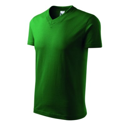 Tričko unisex V-neck 102 - S-XXL, lahvově zelená