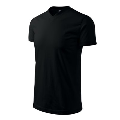 Tričko unisex Heavy V-neck 111 - S-XXL, černá