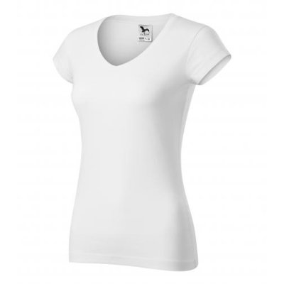 Tričko dámské Fit v-neck 162 - XS-XXL, bílá
