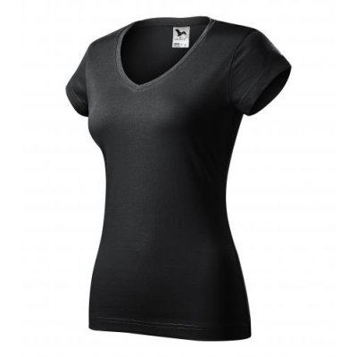 Tričko dámské Fit v-neck 162 - XS-XXL, ebony gray