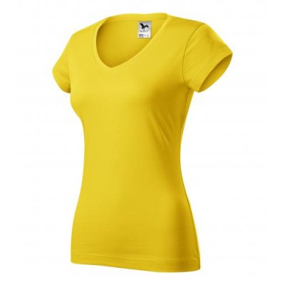 Tričko dámské Fit v-neck 162 - XS-XXL, žlutá