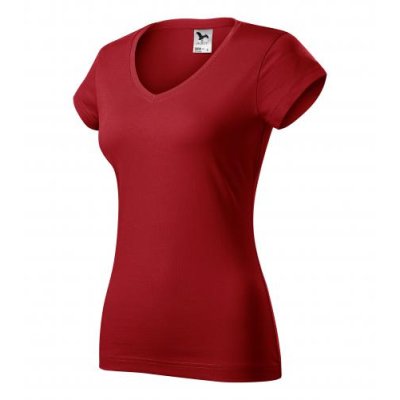 Tričko dámské Fit v-neck 162 - XS-XXL, červená
