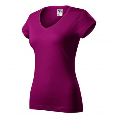 Tričko dámské Fit v-neck 162 - XS-XXL, fuchsia red