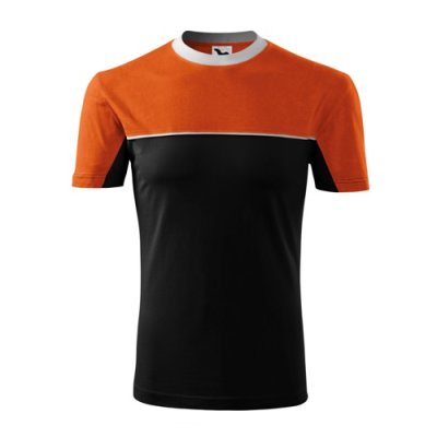 Tričko unisex Colormix 109 - S-XXL, oranžová/černá DOPRODEJ poškozené zboží