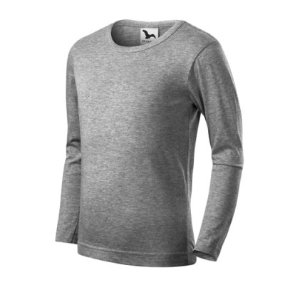 Triko dětské  Fit-t ls 121 - 110-158 cm, tmavě šedý melír