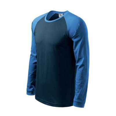 Triko pánské Street ls 130 - M-XXL, námořní modrá/azruově modrá