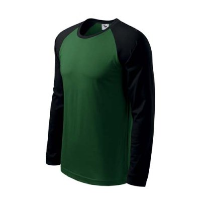 Triko pánské Street ls 130 - M-XXL, lahvově zelená/černá