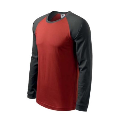 Triko pánské Street ls 130  S-XXL, marlboro červená/tmavá břidlice