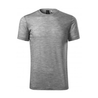 Tričko pánské Merino rise 157 - S-XXL, tmavě šedý melír
