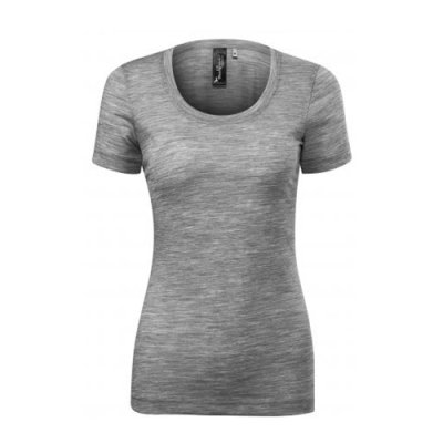 Tričko dámské Merino rise 158 - XS-XXL, tmavě šedý melír