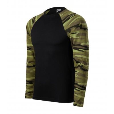 Triko unisex Camouflage ls 166 - 3XL, camouflage green