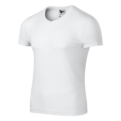 Tričko pánské Slim fit v-neck 146 - S-XXL, bílá