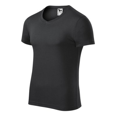 Tričko pánské Slim fit v-neck 146 - S-XXL, ebony gray