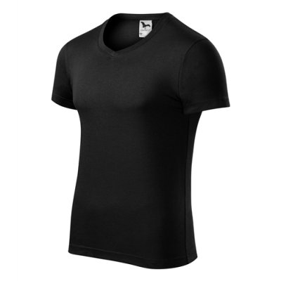 Tričko pánské Slim fit v-neck 146 - S-XXL, černá