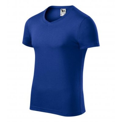Tričko pánské Slim fit v-neck 146 - 3 XL, královská modrá