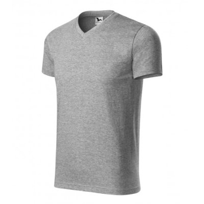 Tričko unisex Heavy V-neck 111 - 3XL, tmavě šedý melír