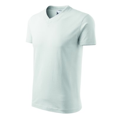 Tričko unisex V-neck 102 - 3XL, bílá