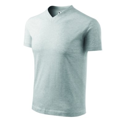 Tričko unisex V-neck 102 - 3XL, světle šedý melír