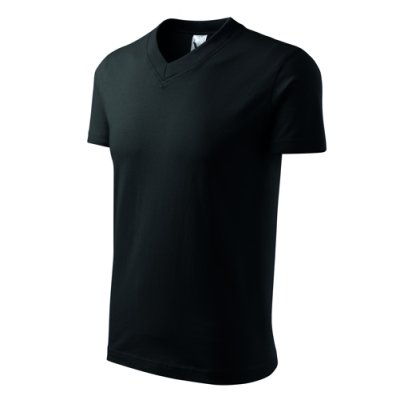 Tričko unisex V-neck 102 - 3XL, černá