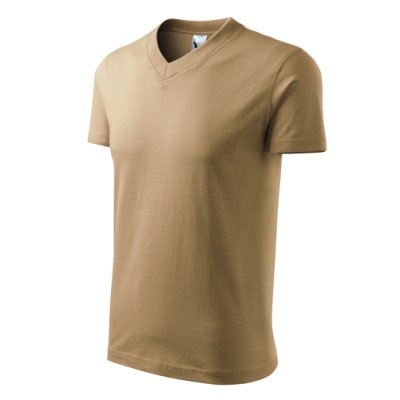 Tričko unisex V-neck 102 - 3XL, písková