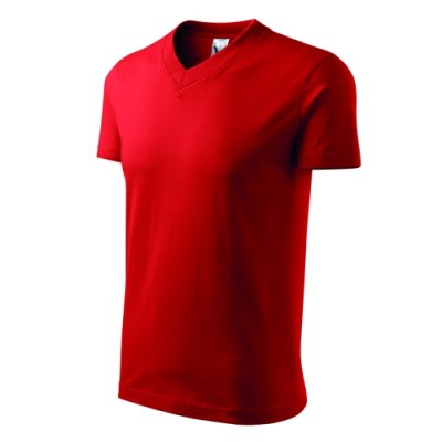 Tričko unisex V-neck 102 - 3XL, červená