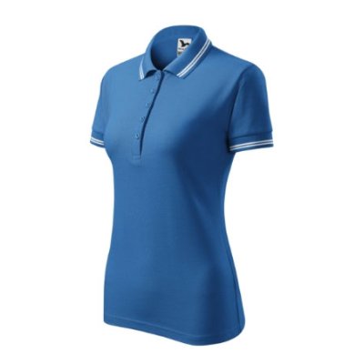 Polokošile dámská Urban 220 - XS-XXL, azurově modrá/bílá