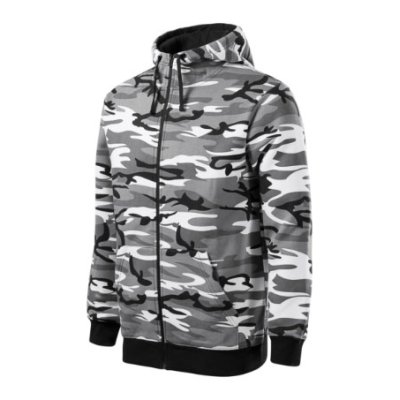 Mikina pánská Camo zipper C19 - 3 XL, camouflage gray
