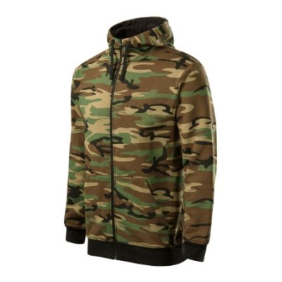 Mikina pánská Camo zipper C19 - S-XXL, camouflage brown