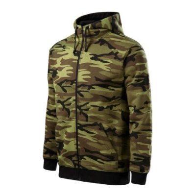 Mikina pánská Camo zipper C19 - S-XXL, camouflage green