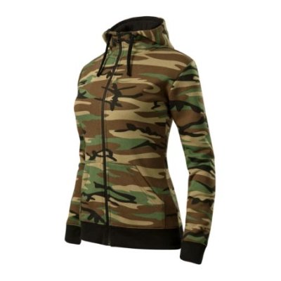 Mikina dámská Camo zipper C20 - XS-XXL, camouflage brown