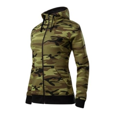 Mikina dámská Camo zipper C20 - XS-XXL, camouflage green