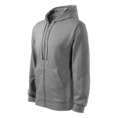 Mikina pánská Trendy zipper 410 - S-XXL, tmavě šedý melír
