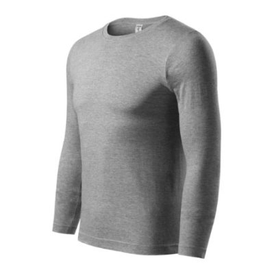 Tričko unisex Progress LS P75 - XS-XXL, tmavě šedý melír