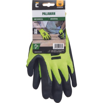 Červa, Rukavice PALAWAN, s blistrem, latex dlaň, žlutá , vel. 7 - 11