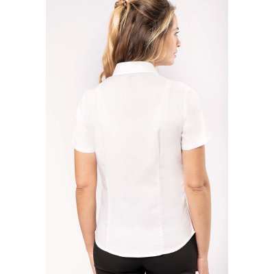Dámská košile OXFORD, krátký rukáv, bílá, XS - 4XL