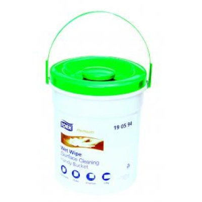 Utěrky čistící vlhčené na povrchy Tork, 58 útrž., 27 x 27 cm, 15,7 m, role v kbelíku