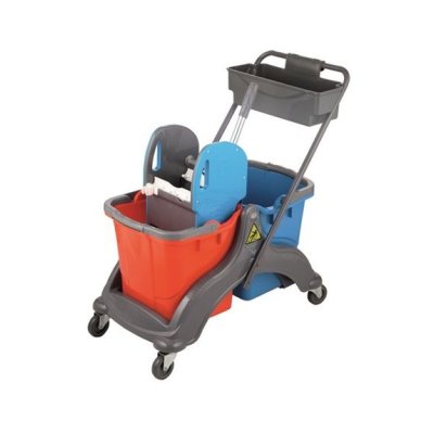 Úklidový vozík se ždímačem a dvěma vědry /756/