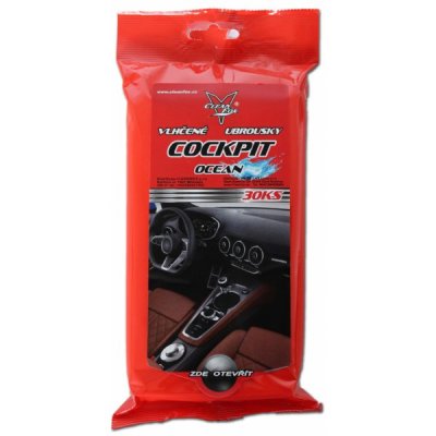 Autoll, CLEANFOX, Čistící ubrousky Cockpit, oceán, 30ks