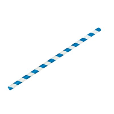 Papírové brčko Jumbo modro-bílé proužky 8/250 mm, 100ks/bal.