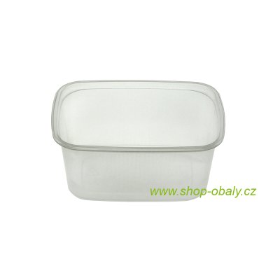 Miska hranatá 250 ml + VÍČKO, transparentní PP, 100 ks/bal. AKCE