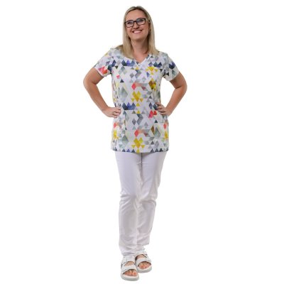 TDX Halena dámská přes hlavu VIKTORIE ,BA/PES, krátký rukáv, VS168, trojúhelník - Dámská pracovní halena VIKTORIE