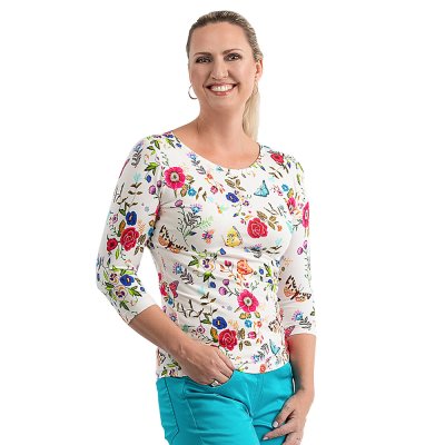 TDX Triko dámské s lodičkový výstřihem, BA/ELAS, 3/4 rukáv, VS168, motýlek - Dámské triko, motýlek