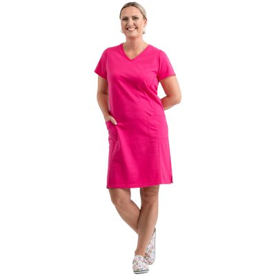 TDX Šaty dámské EVITTA, BA, kapsy, VS168, růžové - Dámské šaty EVITTA