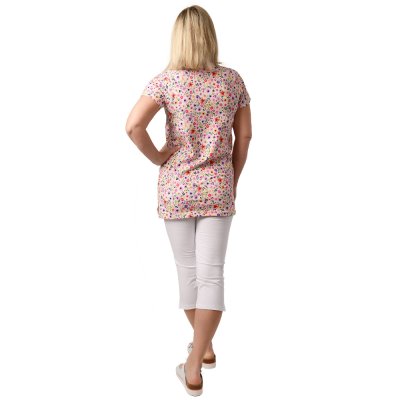 Triko dám.  prodl.,úplet,princ.střih,6001,ADITTA,BA/Elas, 210,švy,kapsy,VS168, KVĚTINOVÝ FESTIVAL